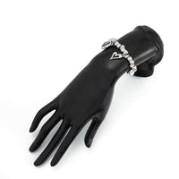 Thumbnail for Charming Rhinestone Love Heart Pendant Beaded Chain Bracelet
