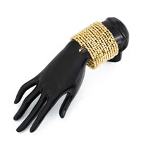 Thumbnail for Geometric Layered Gold Silver Tone Square Beaded Bracelet