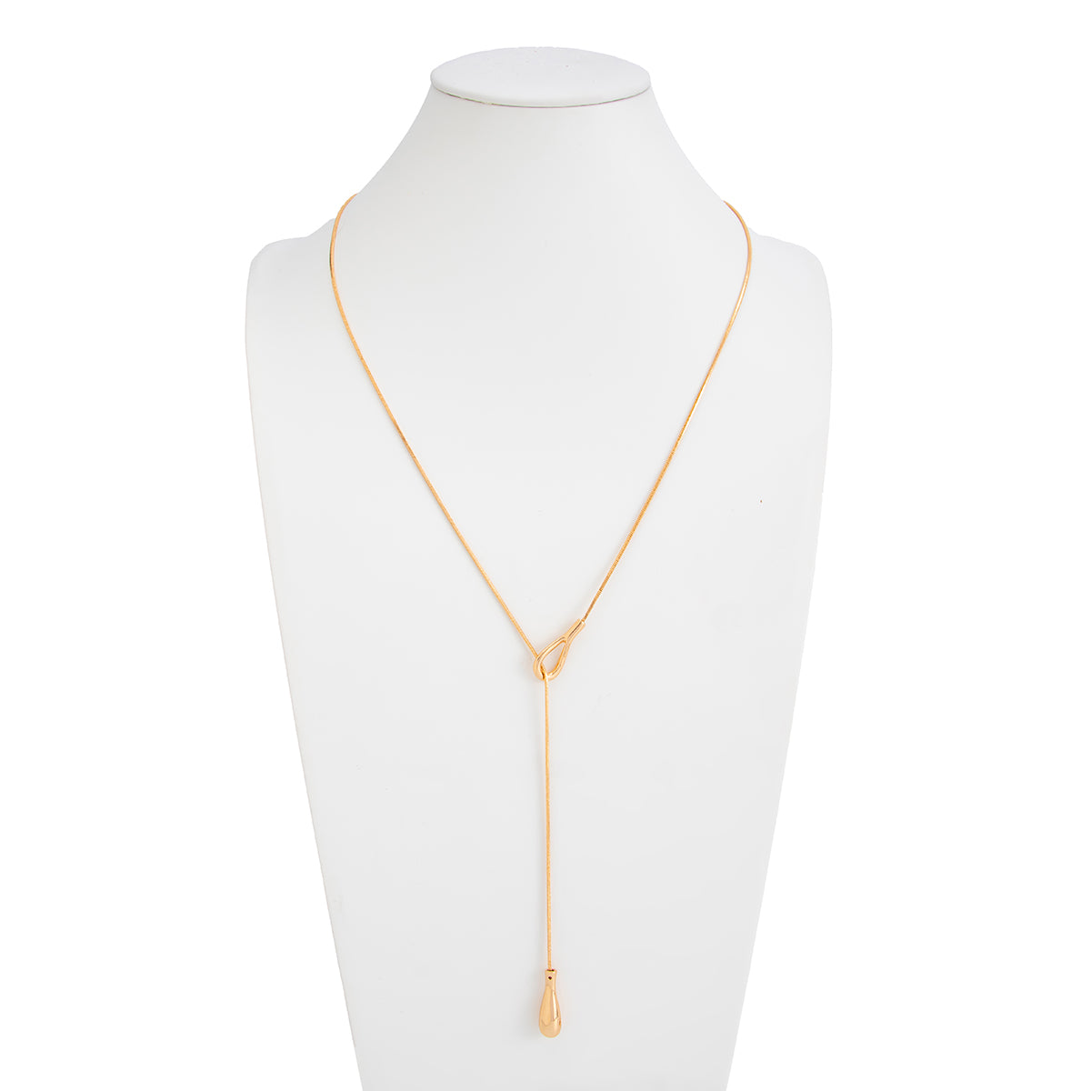 Minimalist Waterdrop Y Necklace - Gold Silver Plated Lariat Chain Jewelry