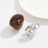 Thumbnail for Amber Resin Ring Set 2pcs - Waterdrop Statement Rings for Women