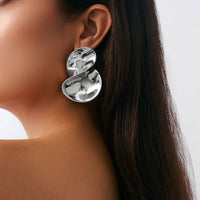 Thumbnail for Abstract Chunky Curved Ribbon Stud Earrings - ArtGalleryZen