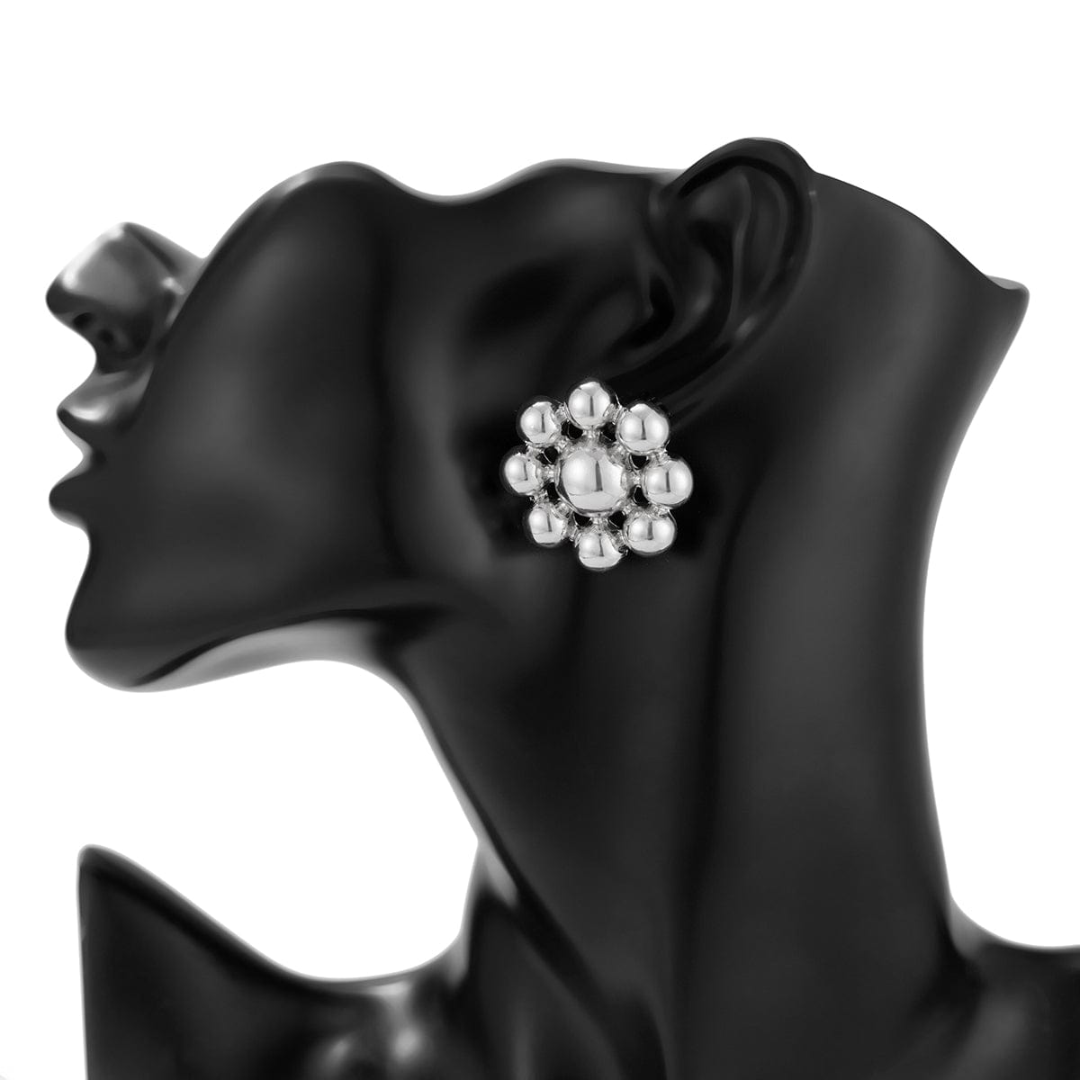 Abstract Chunky Flower Stud Earrings