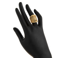 Thumbnail for Abstract Chunky Gold Silver Plated Cage Ring - ArtGalleryZen