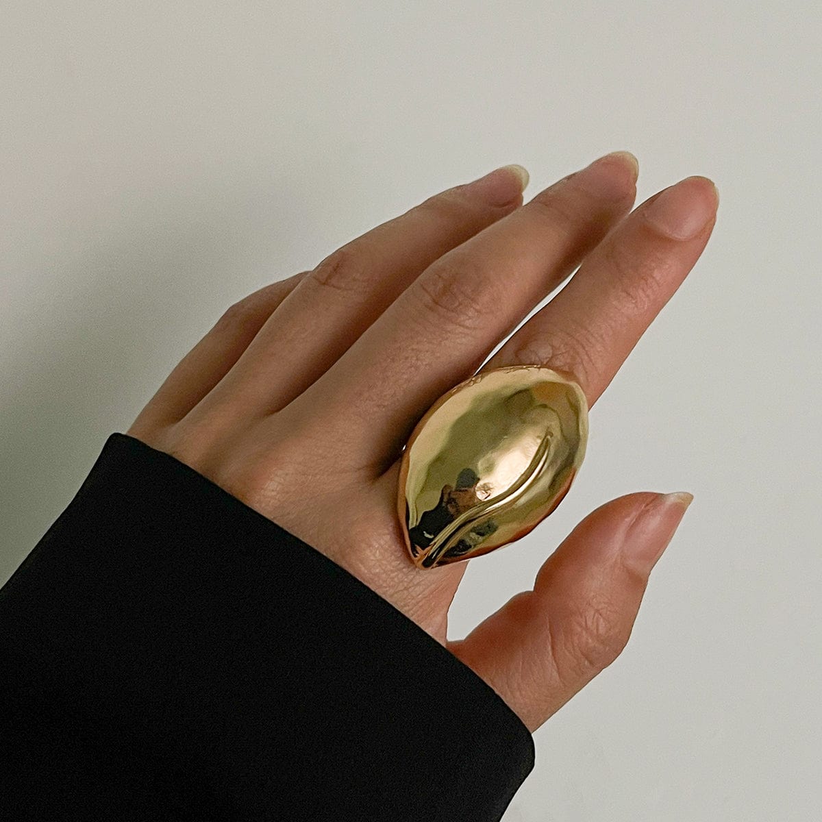 Abstract Chunky Gold Silver Plated Waterdrop Ring