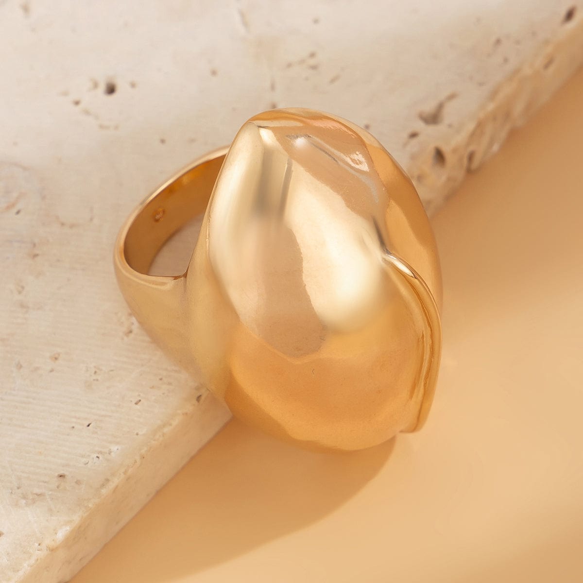 Abstract Chunky Gold Silver Plated Waterdrop Ring