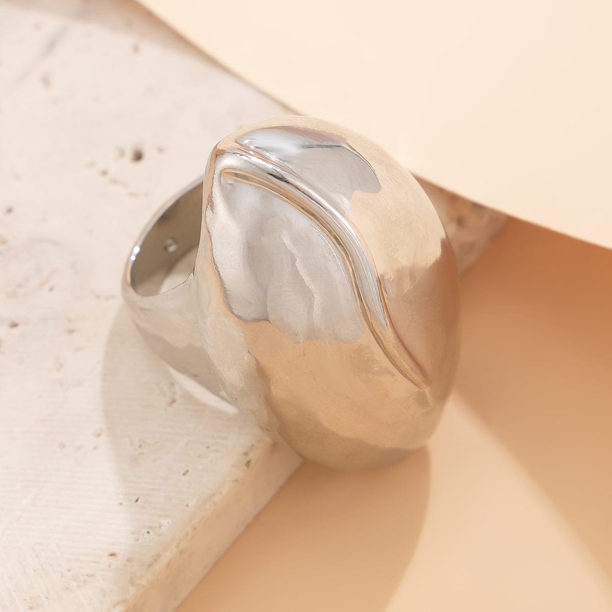 Abstract Chunky Gold Silver Plated Waterdrop Ring