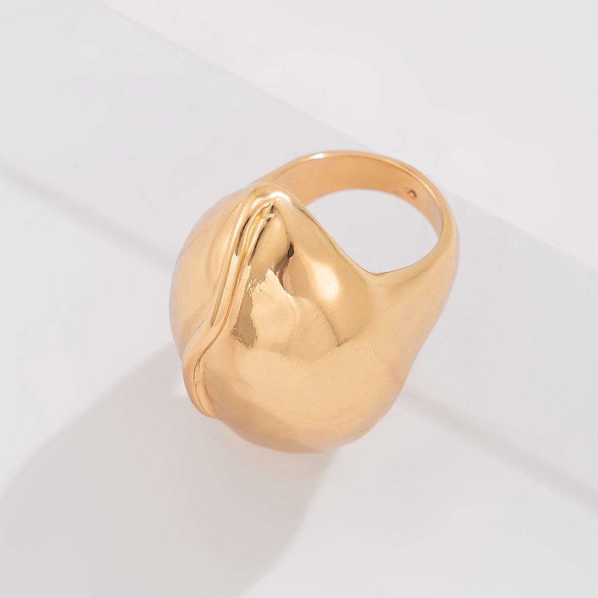 Abstract Chunky Gold Silver Plated Waterdrop Ring