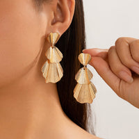 Thumbnail for Abstract Chunky Lotus Leaf Dangle Earrings