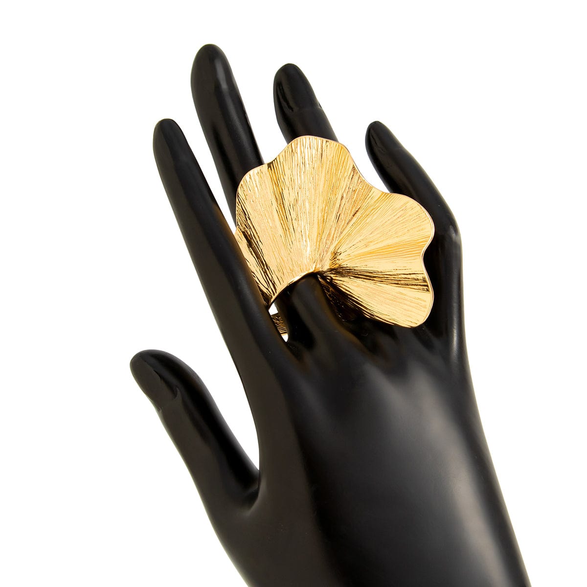 Abstract Chunky Textured Lotus Leaf Ring