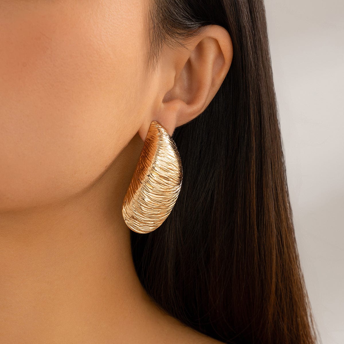 Abstract Chunky Textured Waterdrop Earrings