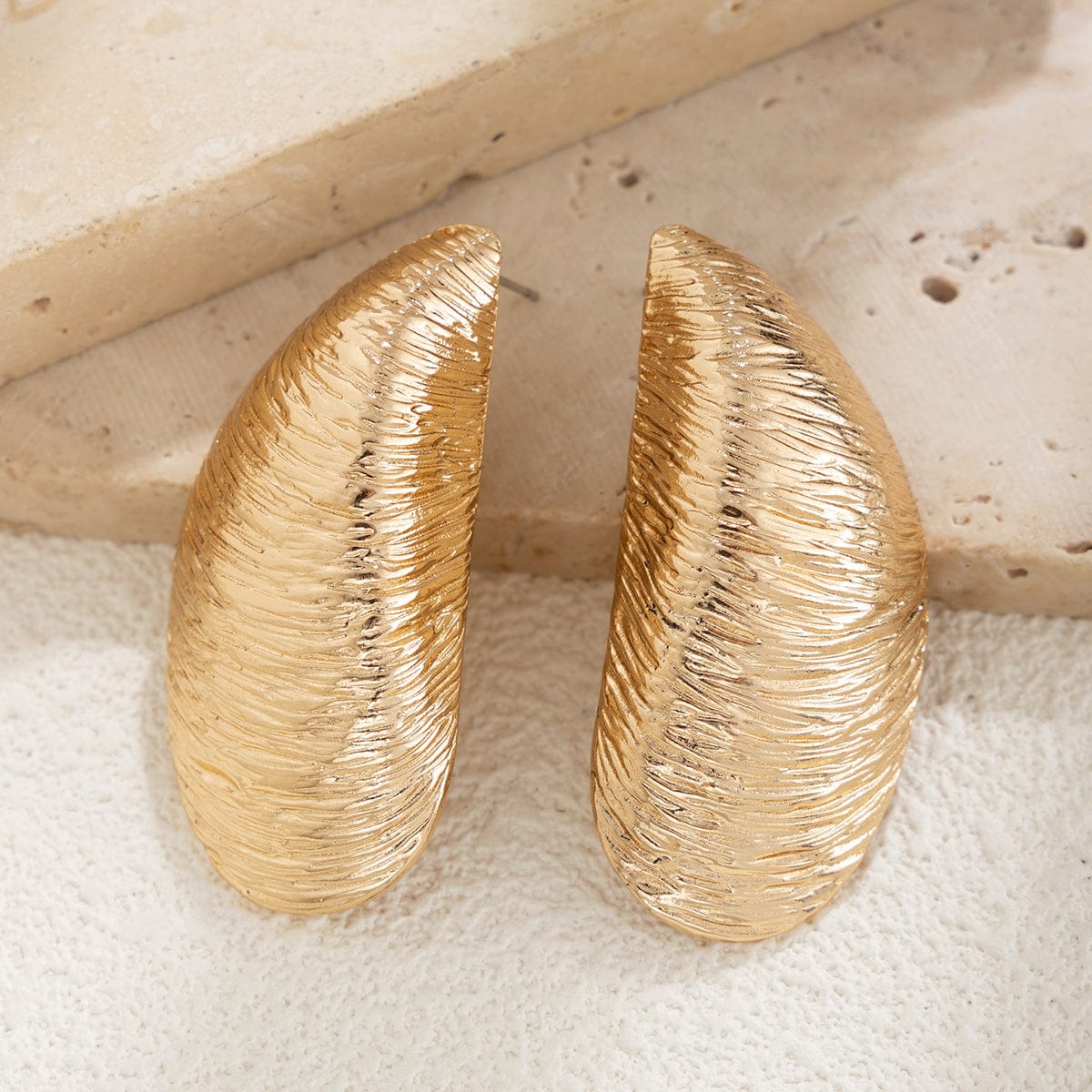 Abstract Chunky Textured Waterdrop Earrings