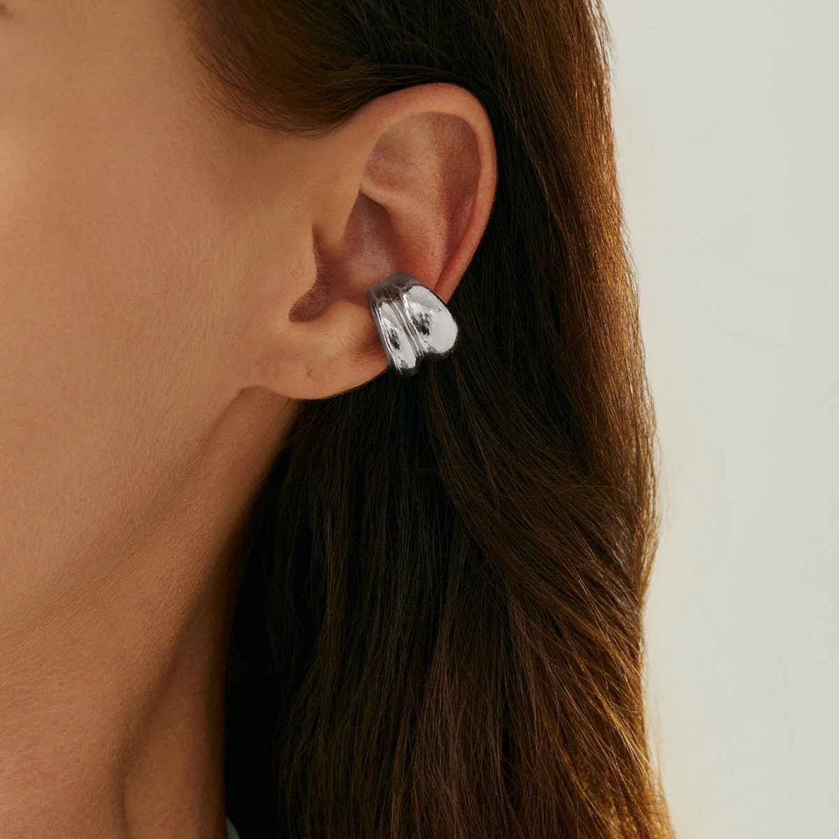 Abstract Chunky Waterdrop Ear Cuff Earring - ArtGalleryZen