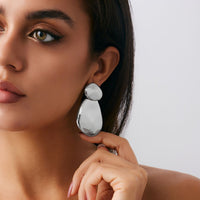 Thumbnail for Abstract Glossy Duo Waterdrop Stud Earrings - ArtGalleryZen