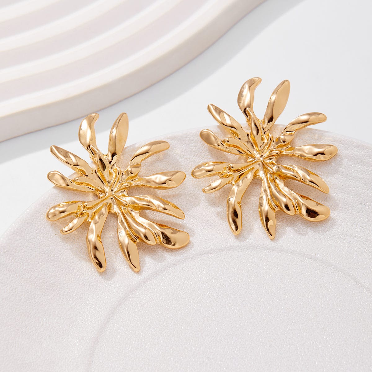 Abstract Gold Silver Plated Firework Earrings - ArtGalleryZen