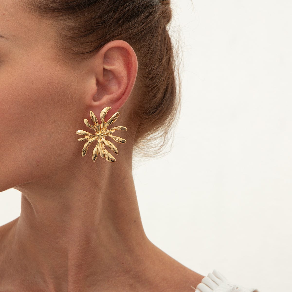 Abstract Gold Silver Plated Firework Earrings - ArtGalleryZen