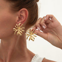 Thumbnail for Abstract Gold Silver Plated Firework Earrings - ArtGalleryZen