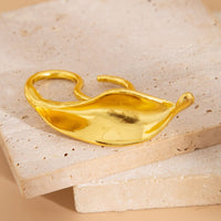 Thumbnail for Abstract Gold Silver Plated Leaf Double Finger Ring