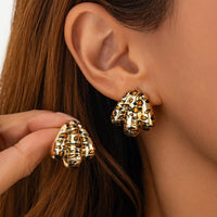 Thumbnail for Abstract Gold Silver Plated Leopard Shell Shaped Earrings