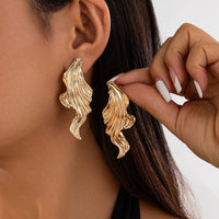 Thumbnail for Abstract Gold Silver Plated Mermaid Tail Stud Earrings