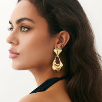 Thumbnail for Abstract Gold Silver Plated Waterdrop Dangle Earrings - ArtGalleryZen