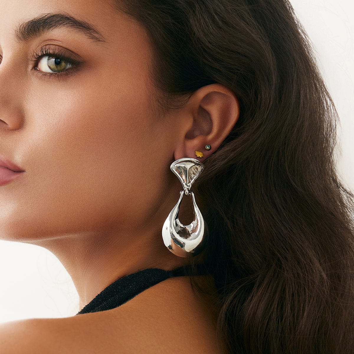 Abstract Gold Silver Plated Waterdrop Dangle Earrings - ArtGalleryZen