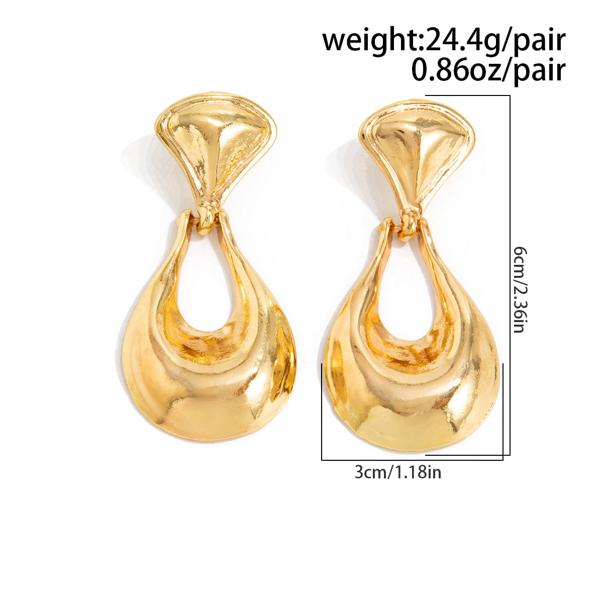 Abstract Gold Silver Plated Waterdrop Dangle Earrings - ArtGalleryZen
