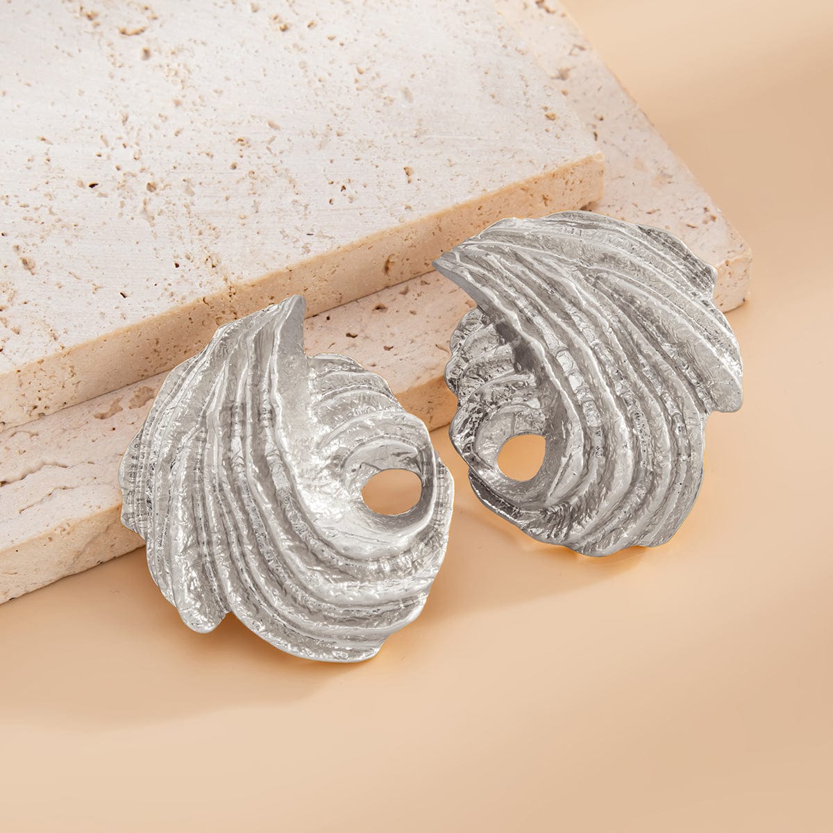 Abstract Gold Silver Plated Wing Shaped Stud Earrings - ArtGalleryZen