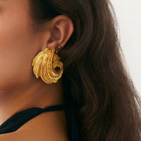 Thumbnail for Abstract Gold Silver Plated Wing Shaped Stud Earrings - ArtGalleryZen