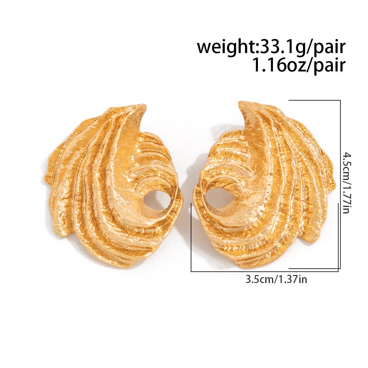 Abstract Gold Silver Plated Wing Shaped Stud Earrings - ArtGalleryZen