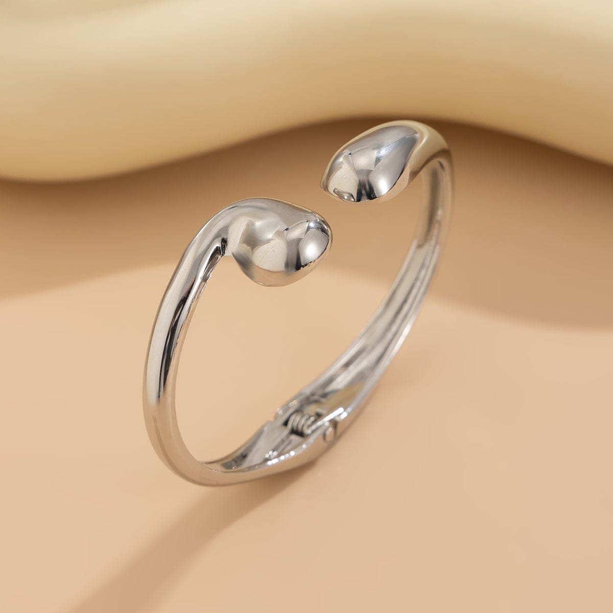 Abstract Gold Silver Tone Asymmetric Waterdrop Bangle Bracelet - ArtGalleryZen