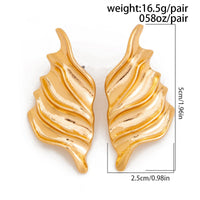 Thumbnail for Abstract Gold Silver Tone Chunky Wing Shaped Earrings