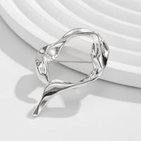 Thumbnail for Abstract Gold Silver Tone Flow Water Pin Brooch - ArtGalleryZen