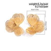 Thumbnail for Abstract Gold Silver Tone Hollow Ginkgo Leaf Earrings