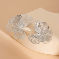Thumbnail for Abstract Gold Silver Tone Hollow Ginkgo Leaf Earrings