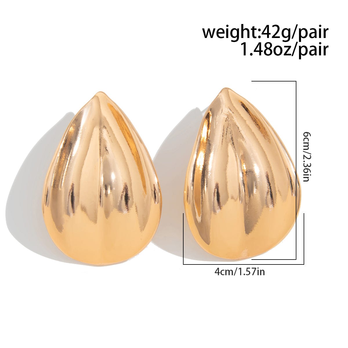 Abstract Gold Silver Tone Textured Waterdrop Earrings - ArtGalleryZen