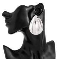 Thumbnail for Abstract Gold Silver Tone Textured Waterdrop Earrings - ArtGalleryZen