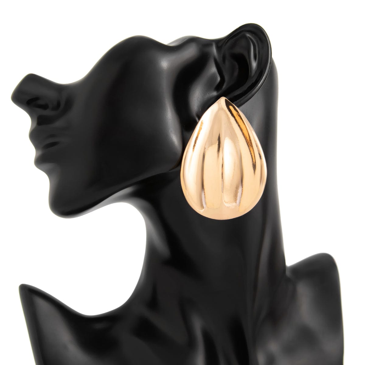 Abstract Gold Silver Tone Textured Waterdrop Earrings - ArtGalleryZen