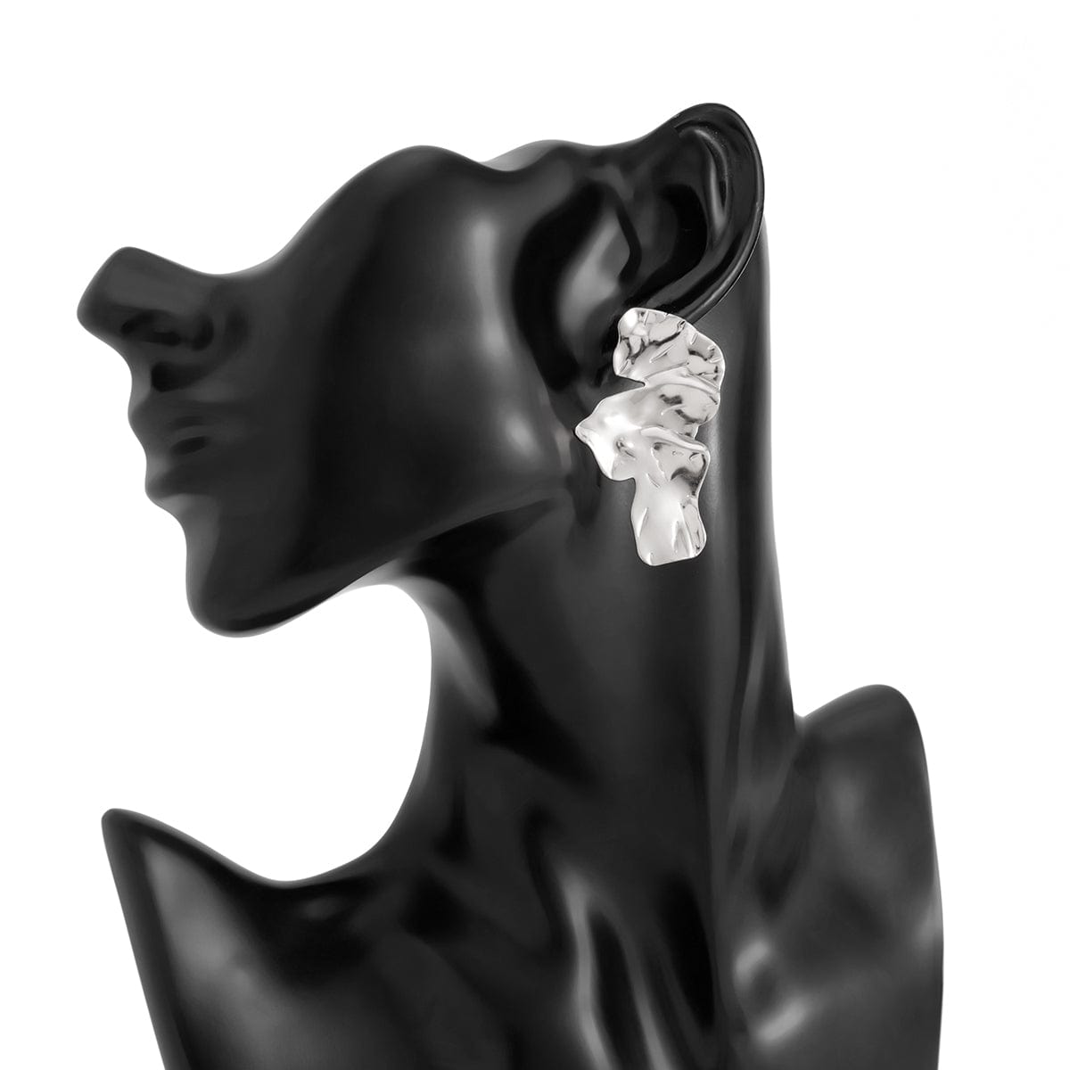 Abstract Irregular Gold Silver Tone Petal Stud Earrings - ArtGalleryZen