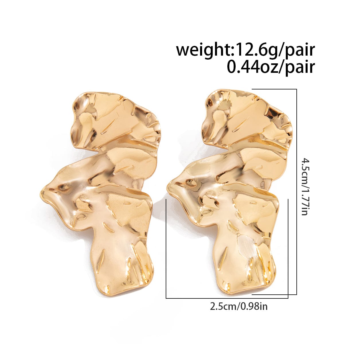 Abstract Irregular Gold Silver Tone Petal Stud Earrings - ArtGalleryZen