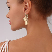 Thumbnail for Abstract Irregular Gold Silver Tone Petal Stud Earrings - ArtGalleryZen