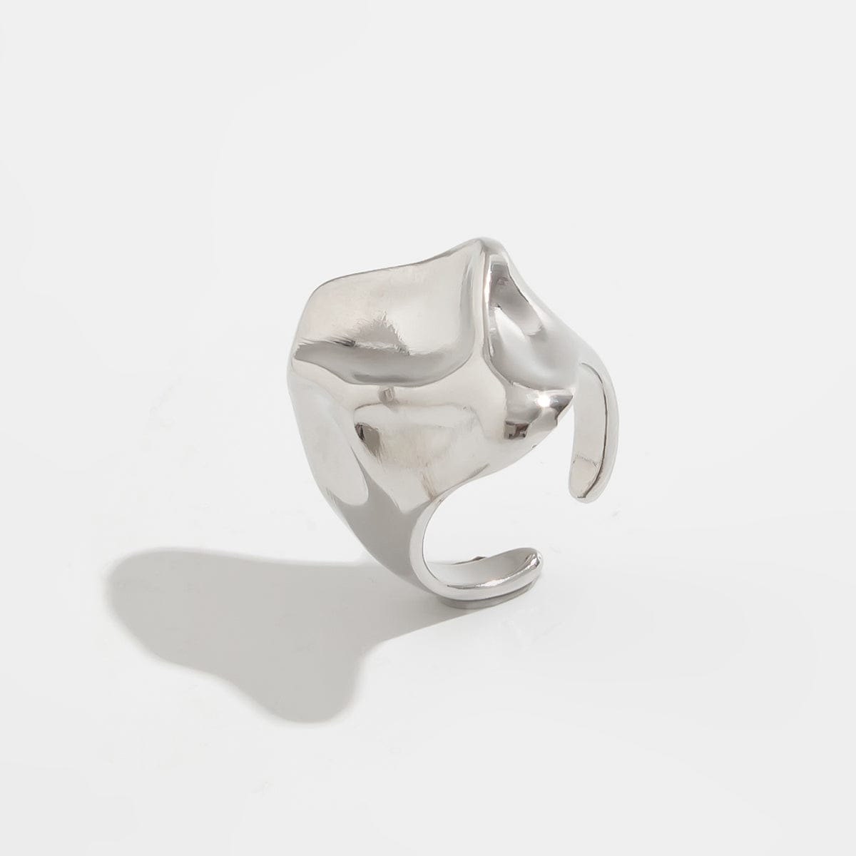 Abstract Irregular Liquid Waterdrop Open Ring - ArtGalleryZen