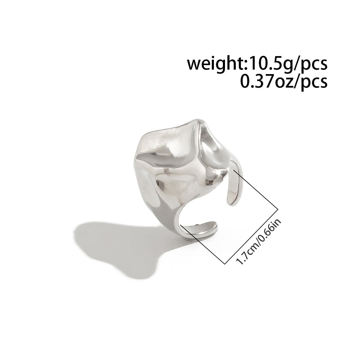 Abstract Irregular Liquid Waterdrop Open Ring - ArtGalleryZen