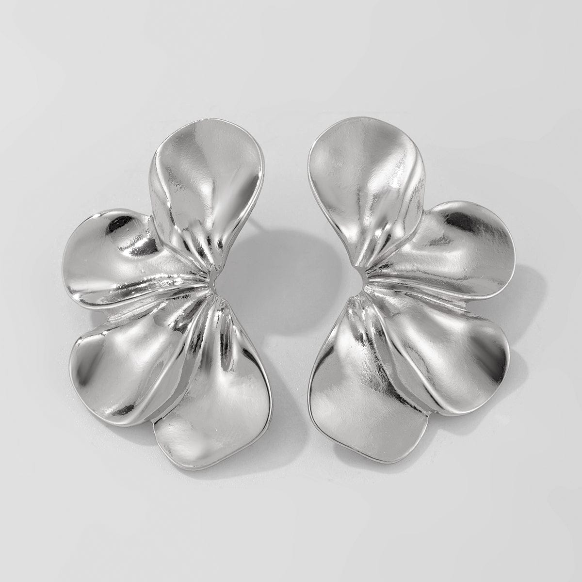 Abstract Metallic Flower Pattern Earrings