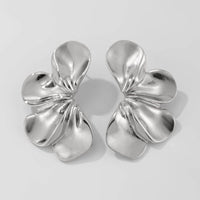 Thumbnail for Abstract Metallic Flower Pattern Earrings