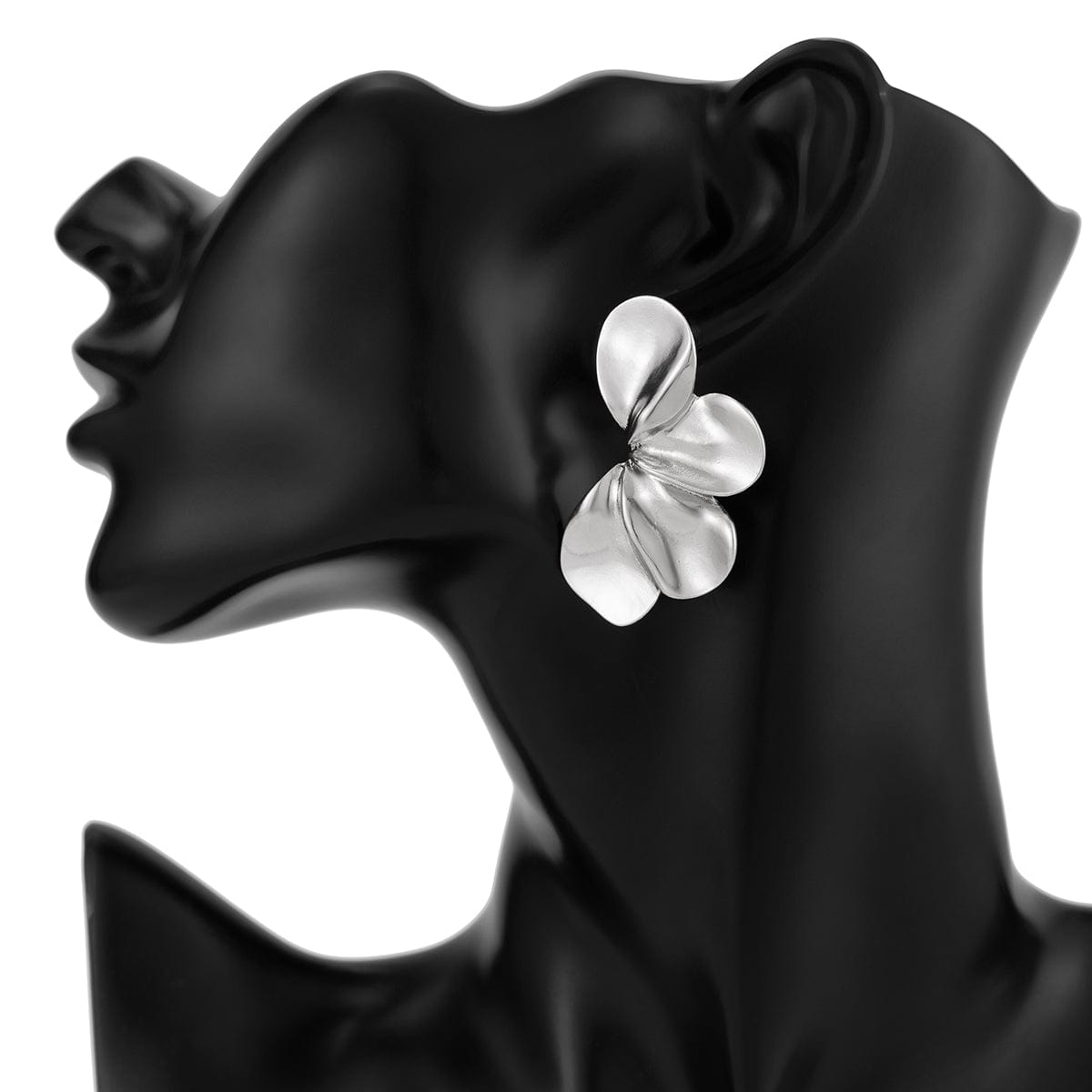 Abstract Metallic Flower Pattern Earrings