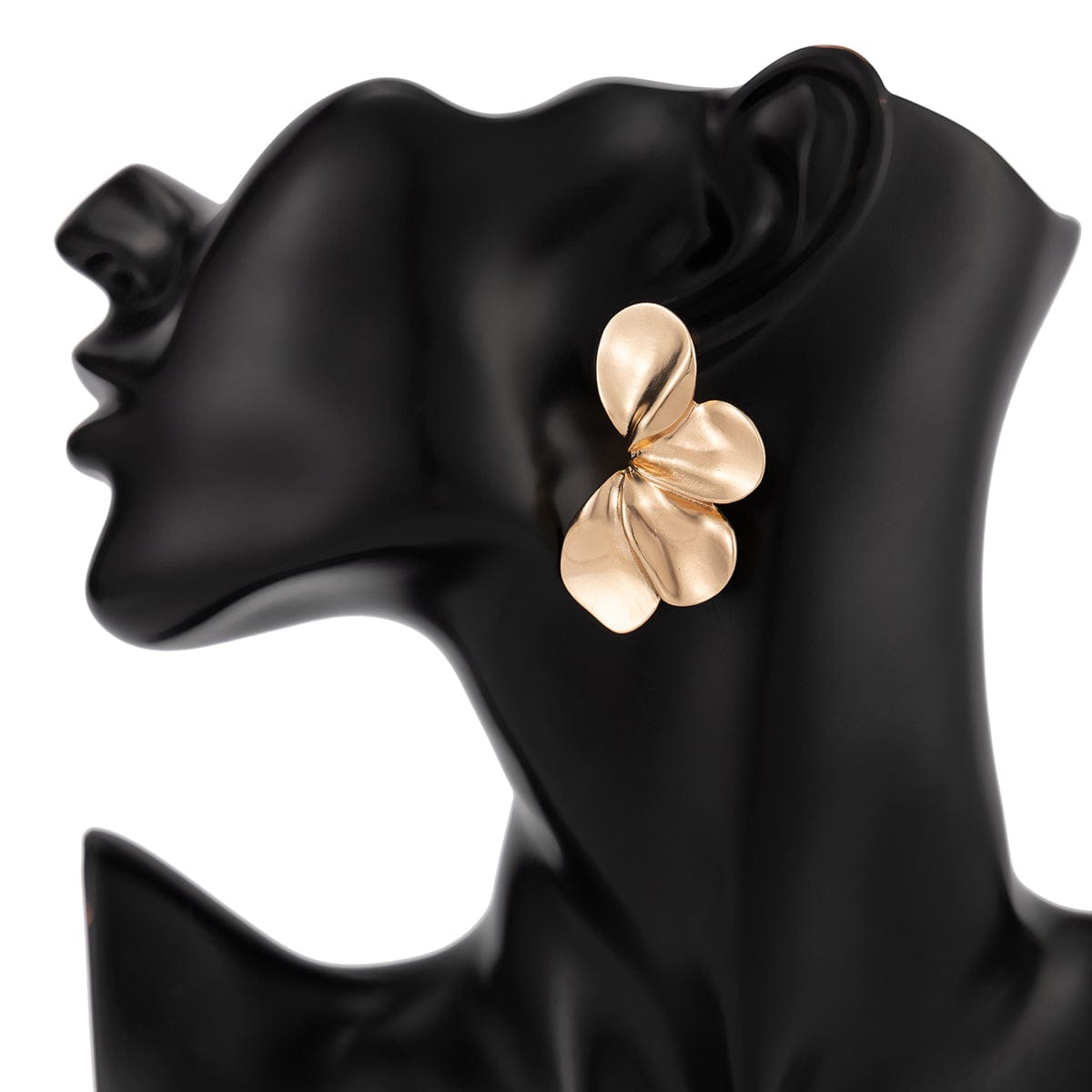 Abstract Metallic Flower Pattern Earrings