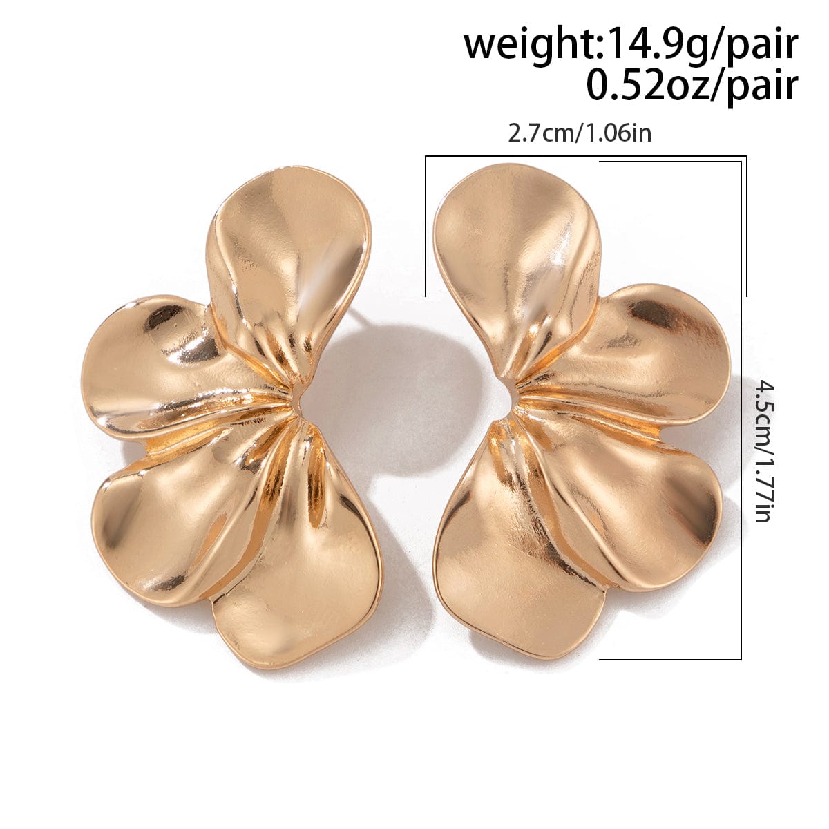 Abstract Metallic Flower Pattern Earrings