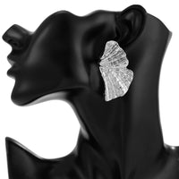 Thumbnail for Abstract Metallic Maple Leaf Shaped Stud Earrings