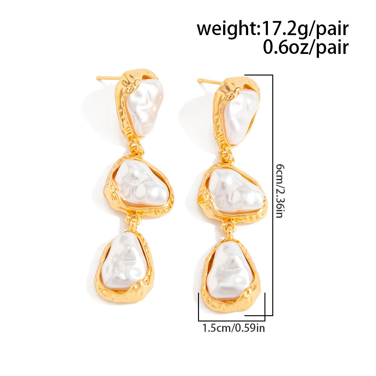 Abstract Pearl Waterdrop Dangle Earrings - ArtGalleryZen