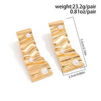 Thumbnail for Abstract Pleated Ribbon Pearl Stud Earrings - ArtGalleryZen